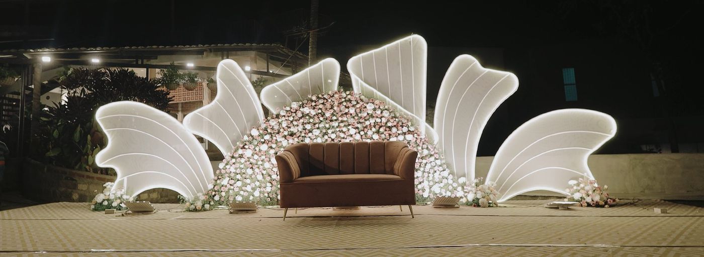 Wedding reception stage decor by Versato Ventures, Bengaluru