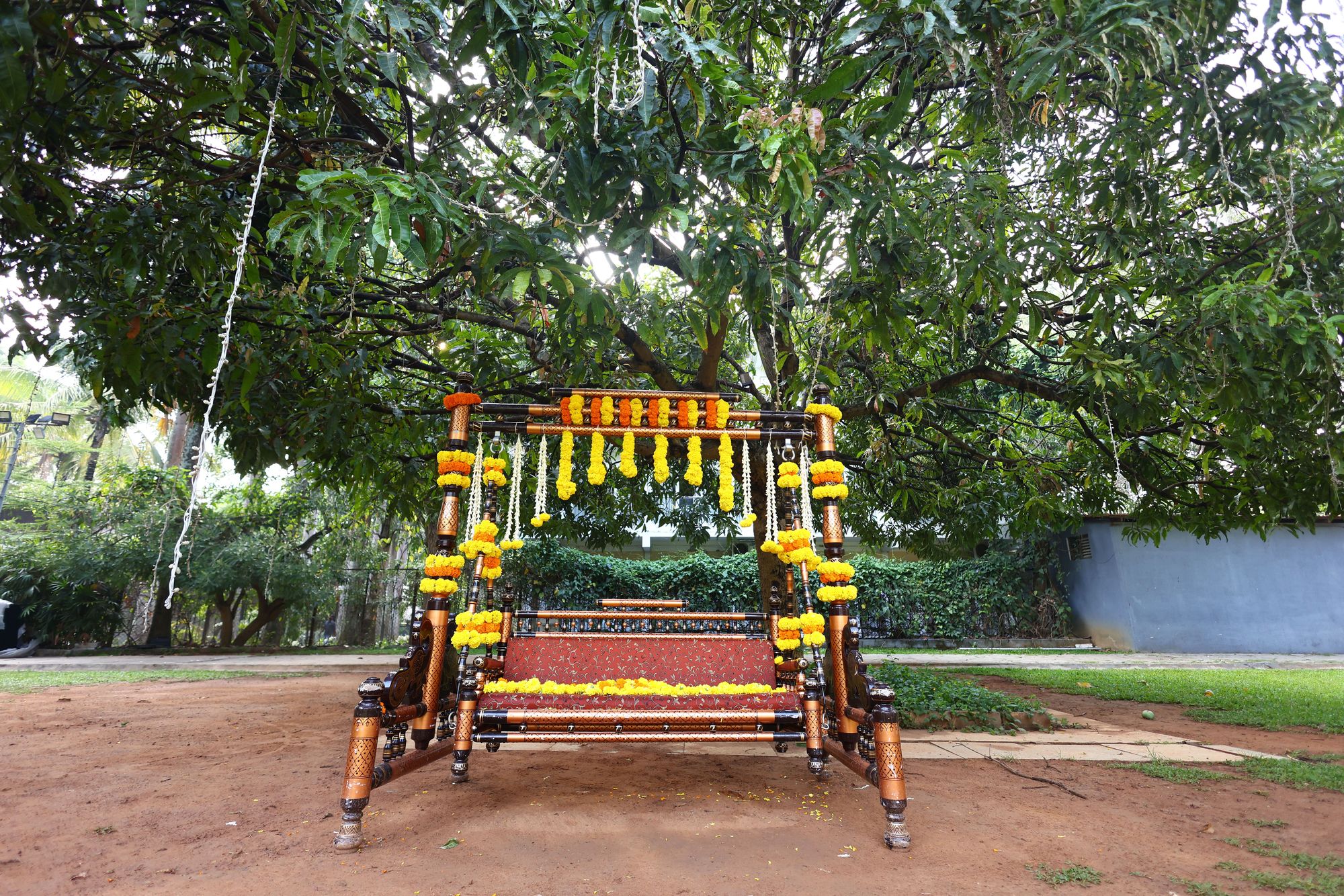 Inside the mandap hall